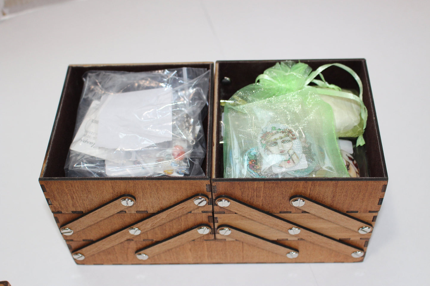 Personalized felt lined Laser Cut Craft storage Box