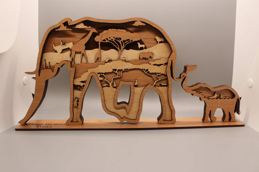 African Elephant mandala art